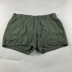 Old Navy Olive Linen Blend High Rise Pull On Shorts XXL
